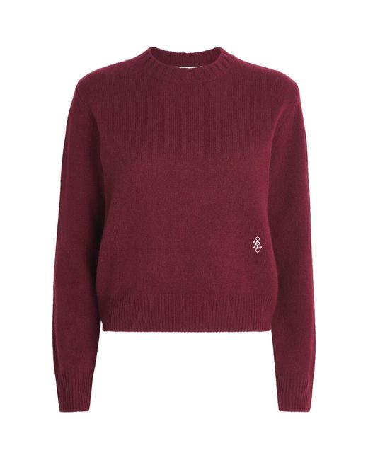 Sporty & Rich Red Cashmere-Wool Src Sweater