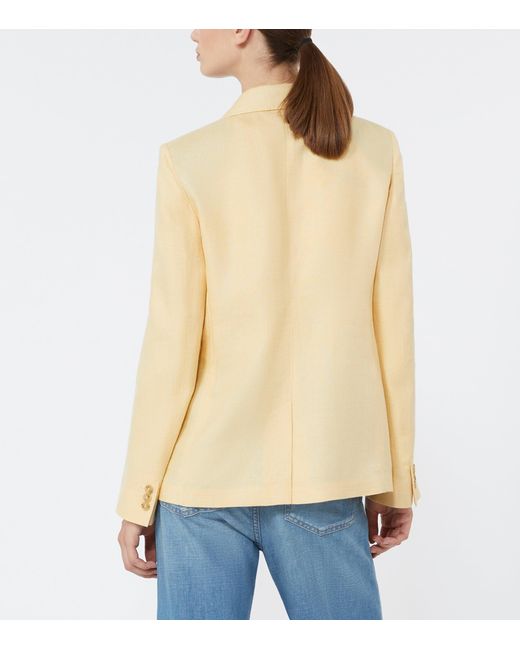 Weekend by Maxmara Natural Linen Single-Breasted Blazer