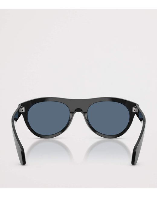 Moncler Blue Splash Round Sunglasses