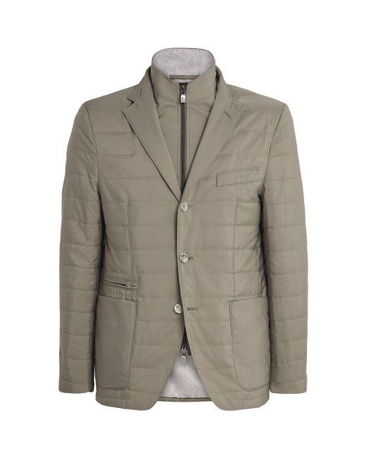 Corneliani Brown Technical Hybrid Blazer Jacket for men