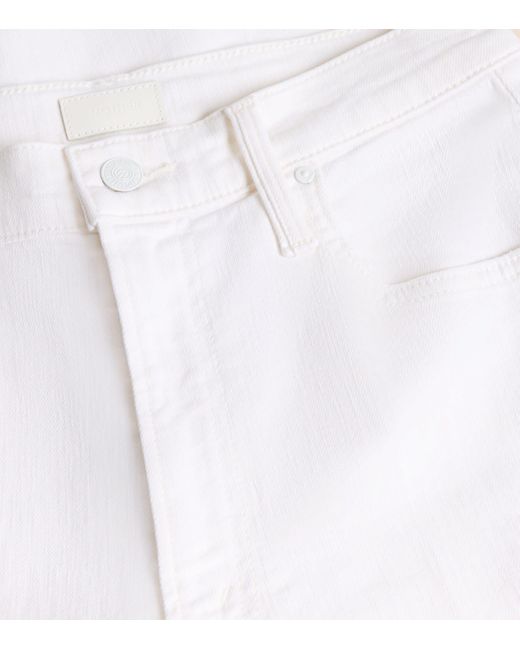 Mother White The Rambler Zip Ankle Jeans