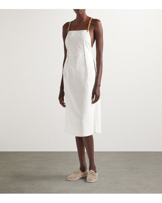 Prada White Linen Midi Dress