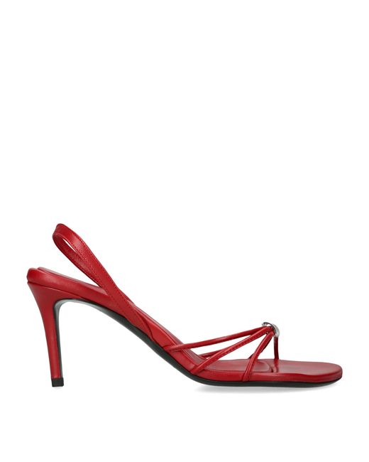 Christopher Esber Red Leather Giro Slingback Sandals 90