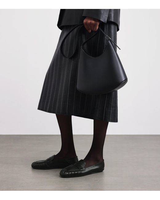 Stuart Weitzman Black Leather Brooks Loafers