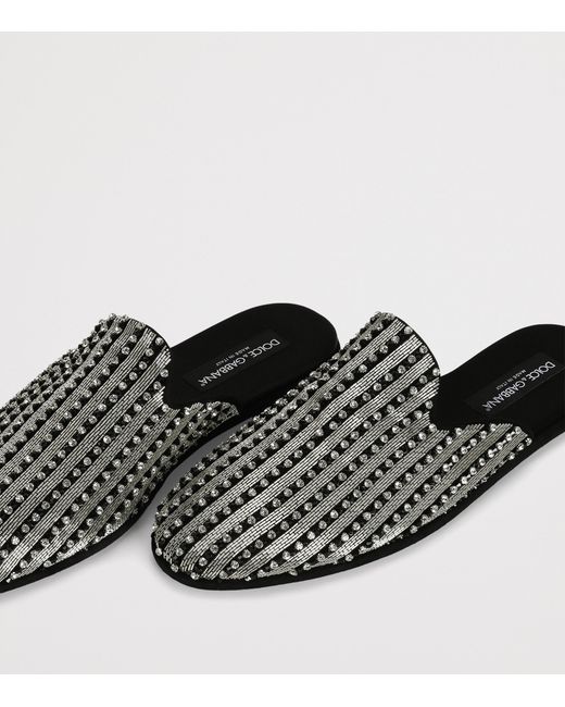Dolce & Gabbana Black Embellished Mules for men