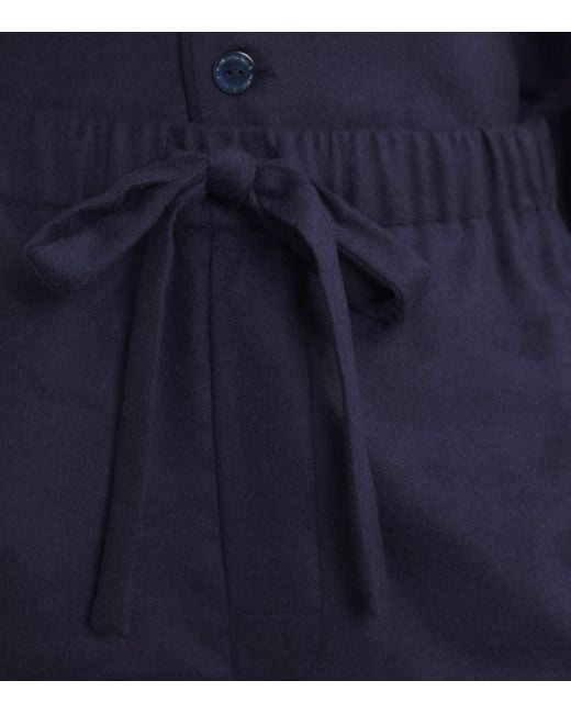 Olivia Von Halle Blue Cashmere Vanderbilt Pyjamas