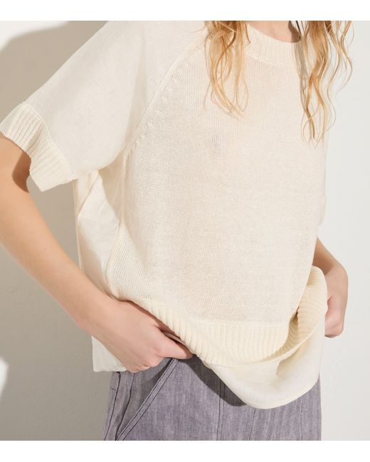 MAX&Co. White Linen-Blend Sweater