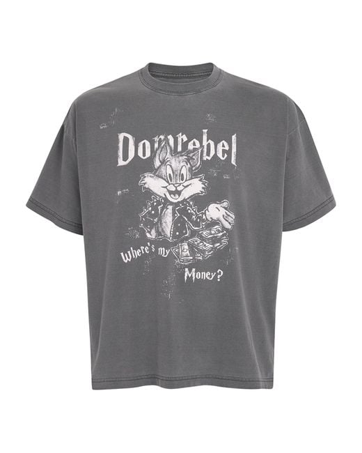 DOMREBEL Gray Cotton Collect T-Shirt for men