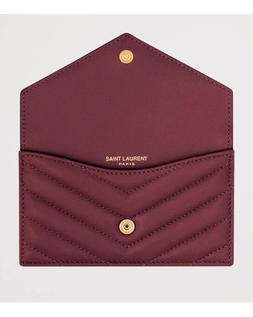 Saint Laurent Purple Lambskin Cassandre Fragments Flap Card Holder