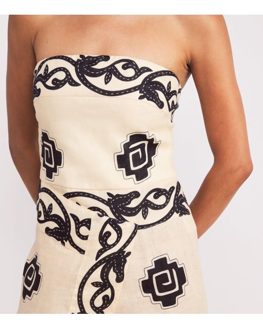 Johanna Ortiz Natural Linen Ancient Midi Dress