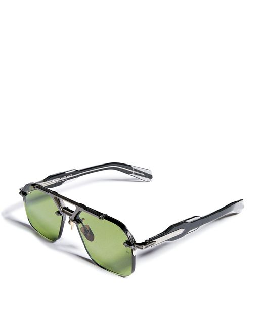 Jacques Marie Mage Green Rimless Silverton Sunglasses for men