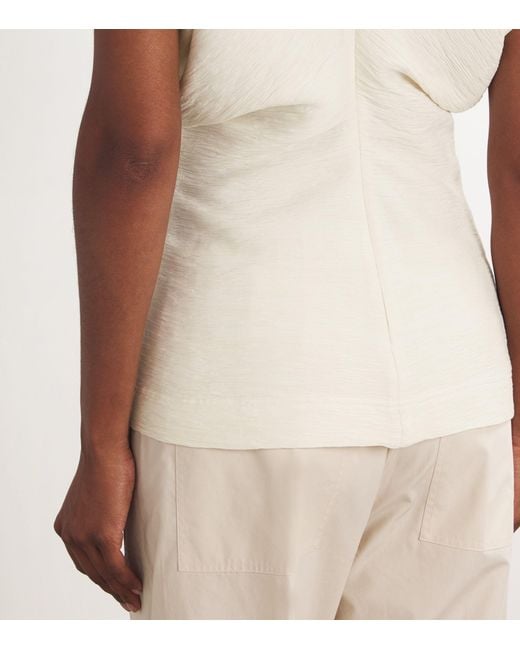 Totême  White Short-sleeve Draped Top