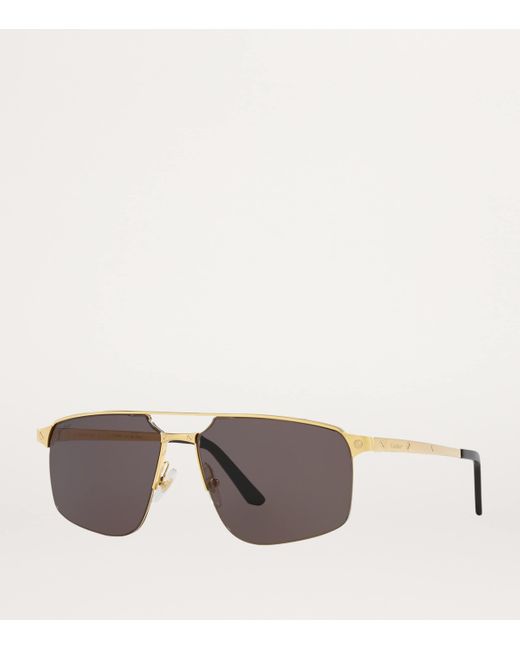 Cartier Gray Metal 06L001639 Sunglasses for men
