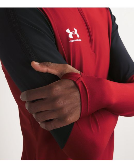 Under Armour Red Ua Challenger Pro Quarter-Zip Long-Sleeve Top for men