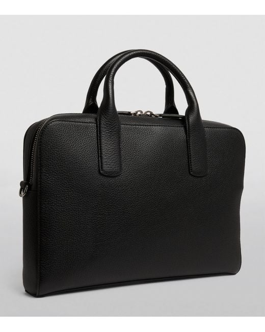 Giorgio Armani Black Leather Briefcase for men