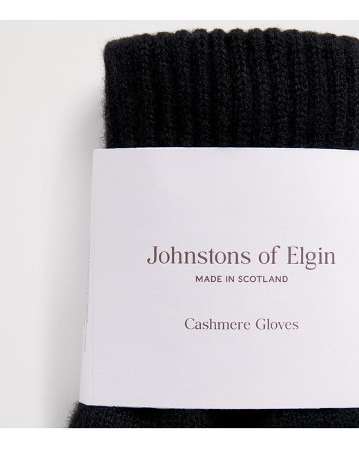 Johnstons Black Cashmere Gloves for men