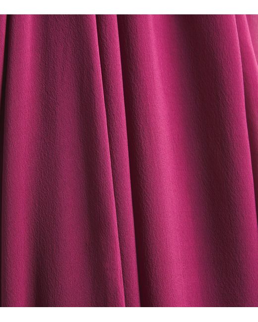 Sandra Mansour Purple Silk-Blend Crepe Ombre Gown