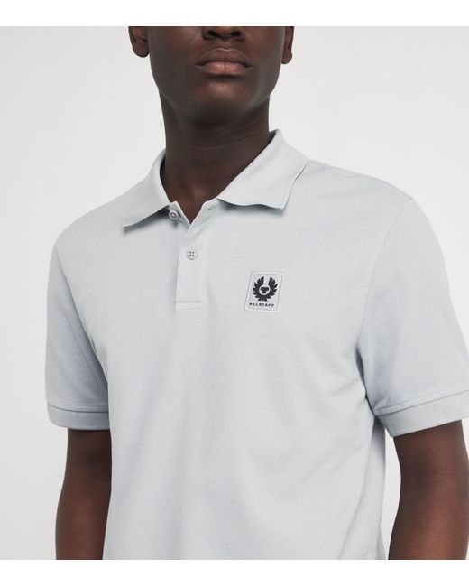 Belstaff White Cotton Logo Polo Shirt for men