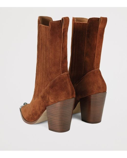 Kurt Geiger Brown Suede Western Regent Boots