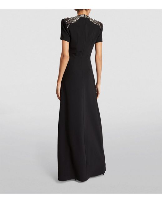 Jenny Packham Black Embellished Dune Gown