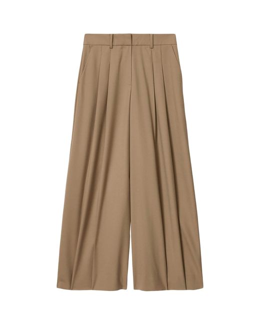 AllSaints Natural Wool-Blend Wide-Leg Poppy Trousers