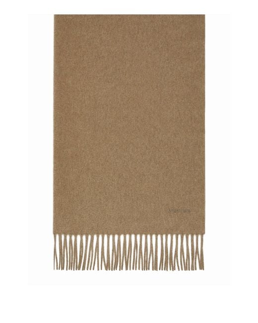 Max Mara Natural Cashmere Fringed Scarf