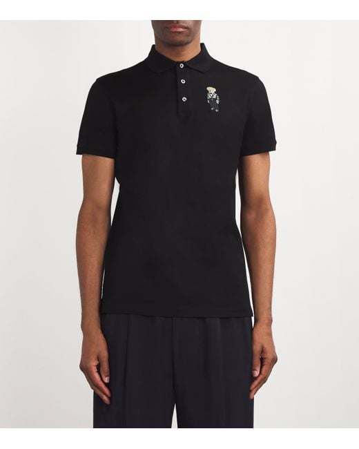 Ralph Lauren Black Polo Bear Polo Shirt for men