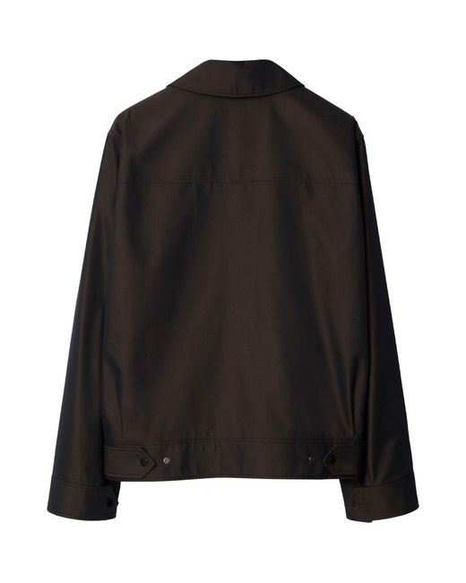 Burberry Black Cotton Harrington Jacket for men