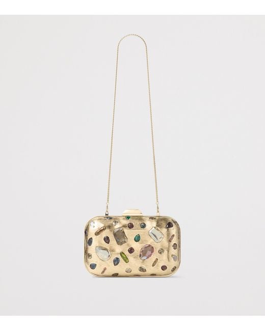 Jimmy Choo Natural Crystal-Embellished Cloud Clutch Bag