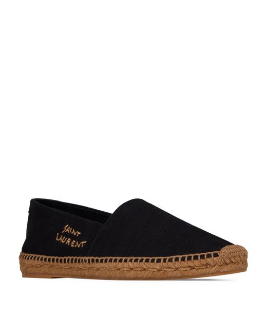 Saint Laurent Black Monogram Espadrilles for men