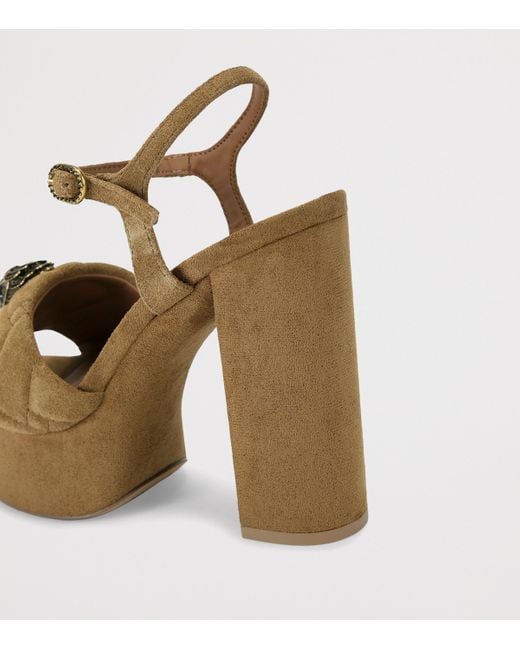 Kurt Geiger Metallic Suede Kensington Platform Sandals