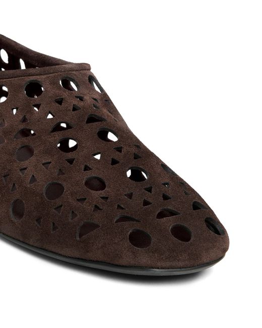 Alaïa Brown Suede Vienne Ballet Flats