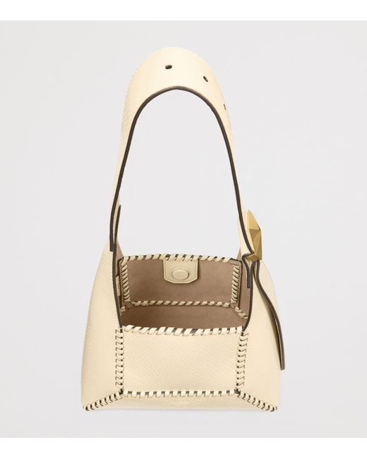 Jimmy Choo Natural Snake-Print Diamond Shoulder Bag