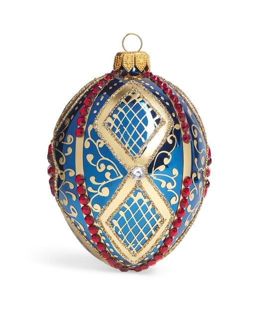 Harrods Blue Crystal-Embellished Egg Bauble