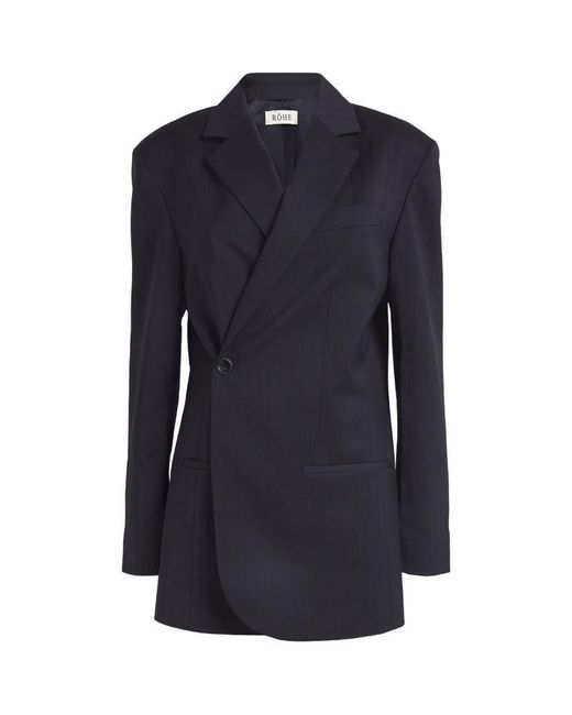 Rohe Blue Wool Overlap Blazer