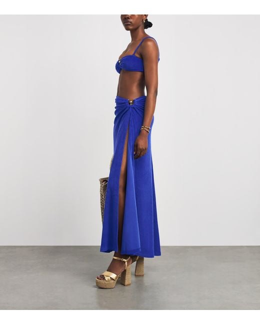Christopher Esber Blue Towelling Orbit Pareo