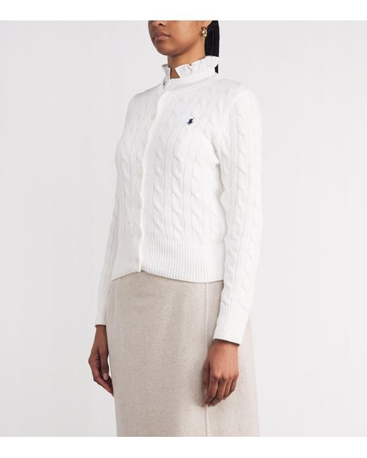 Polo Ralph Lauren White Cotton Cable-Knit Cardigan