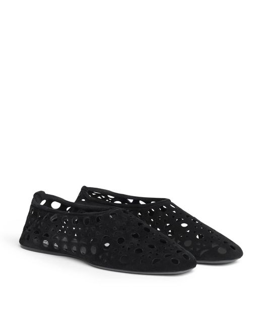Alaïa Black Suede Vienne Ballet Flats