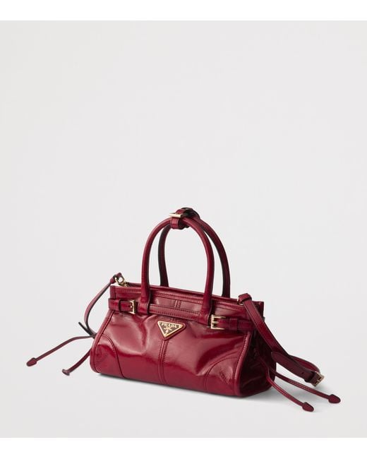 Prada Red Mini Leather Bonnie Top-Handle Bag