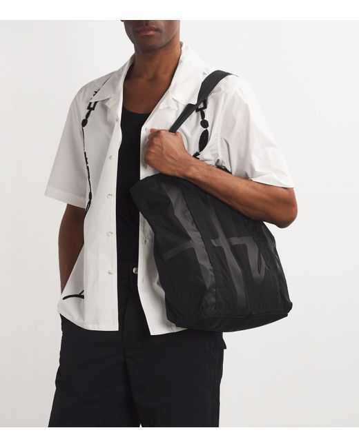 Harrods Black Logo Pocket Shopper Bag