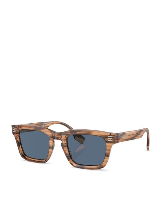 Burberry Blue Acetate Square Sunglasses for men