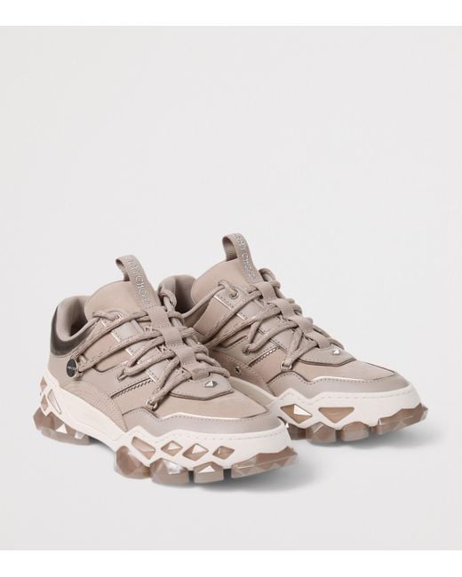 Jimmy Choo Pink Diamond X Leather Sneakers