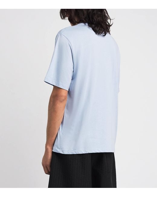 Amiri Blue Cotton Script T-Shirt for men