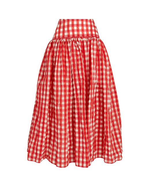 Alaïa Red Gingham Vichy Skirt