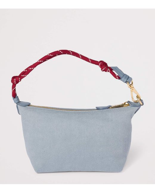 Miu Miu Purple Cotton Gabardine Logo Pouch