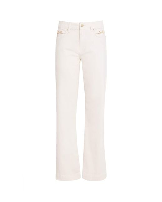 PAIGE White Leenah Wide-Leg Jeans