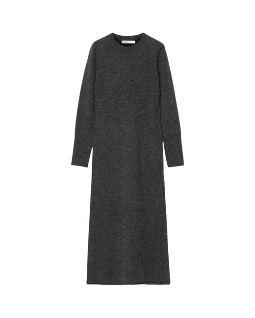 AllSaints Black Merino Wool Erith Maxi Dress