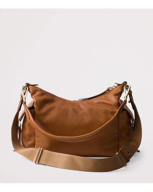 Prada Brown Large Nappa Leather Explore Shoulder Bag