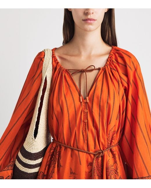 ALÉMAIS Orange Cotton Boathouse Shift Dress