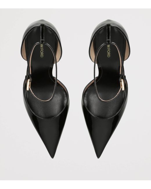 Tom Ford Black Patent Vertigo Heeled Sandals 105